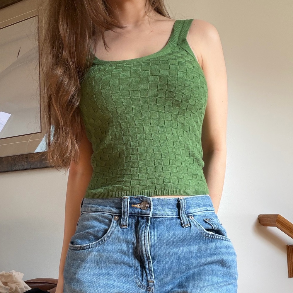 Abercrombie & Fitch Green Knit Tank Top